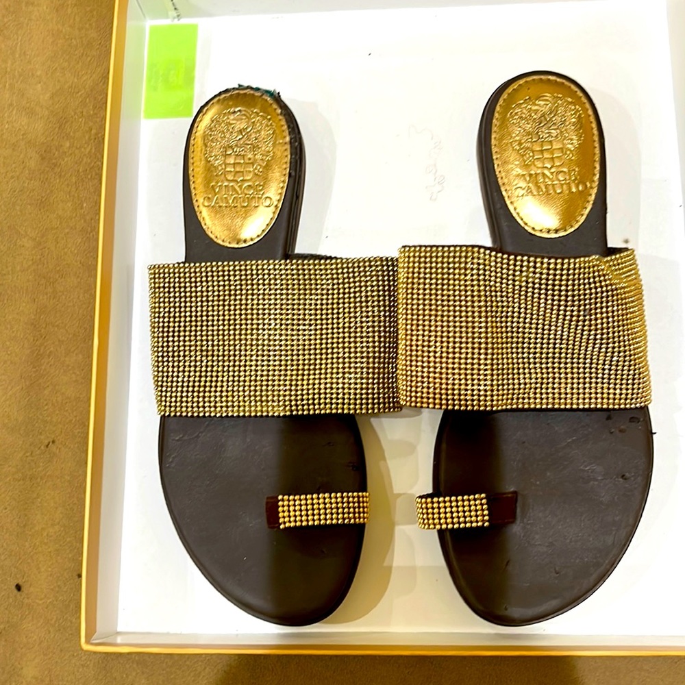 Gold sparkly sandals